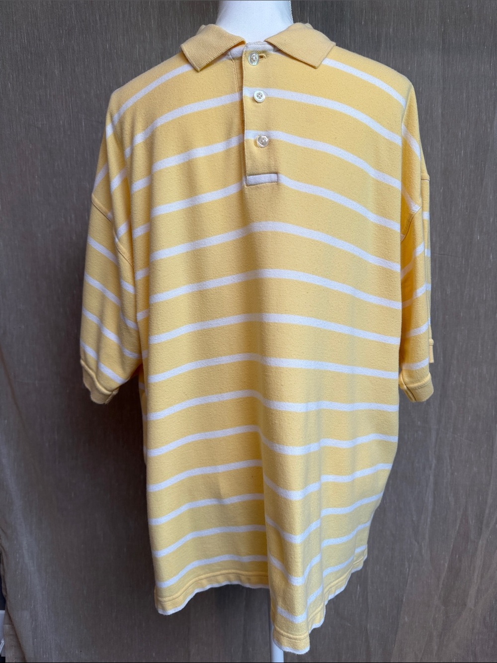 Norman Wells Yellow & White Striped Golf Polo Shirt